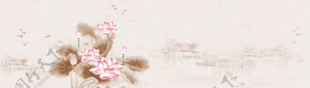 手绘粉色花朵背景图
