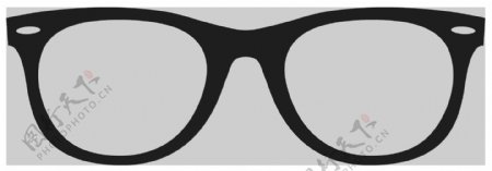 简约黑框眼镜免抠png透明素材