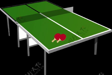 绿色乒乓球桌子免抠png透明素材