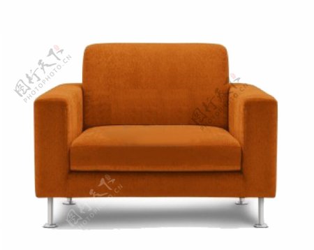 棕色布艺沙发免抠png透明图层素材