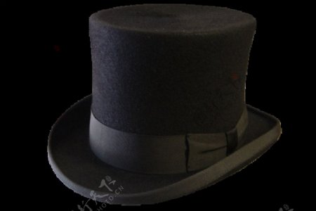 黑色绒布大礼帽免抠png透明图层素材