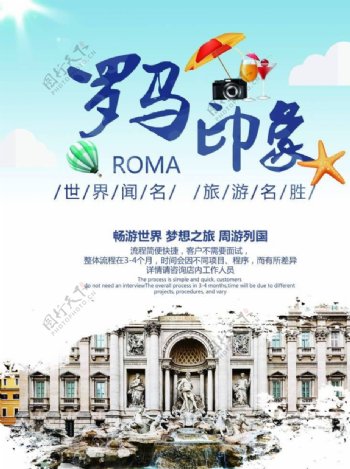 罗马印象旅游海报