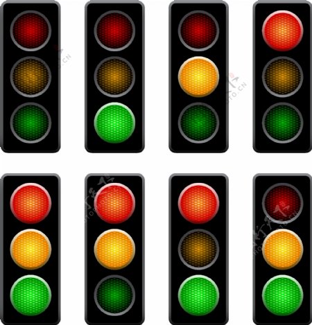 世界交通安全日交通信号灯交通灯矢量素材