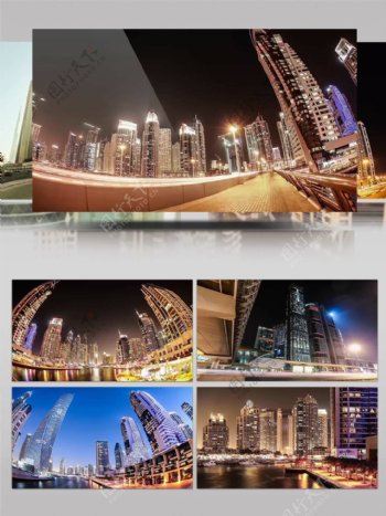 4K超清延时拍摄迪拜城市建筑文化景观