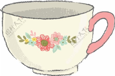 陶瓷杯子卡通透明素材