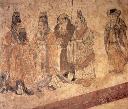 章怀太子墓陵墓壁画仕女图