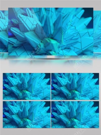 蓝色岩石冰晶花朵高清视频素材