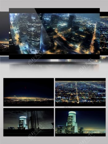 城市风光夜景延时实拍素材适用于宣传片片头