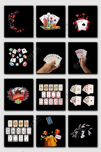 高清免抠赌博扑克png元素