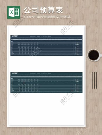 公司预算收支明细记录excel表格