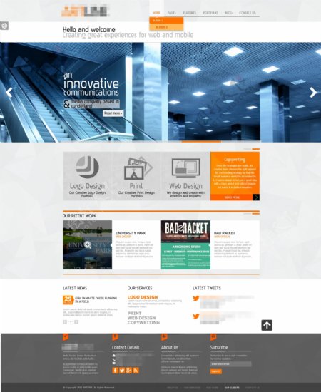大气精美的企业科技商务抽象创意网站首页