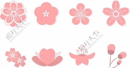 粉色卡通桃花立春花朵