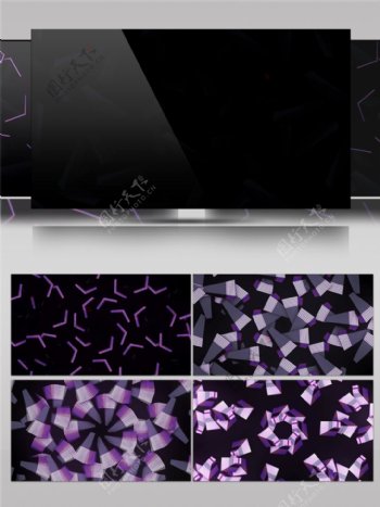 紫色三角方块视频素材