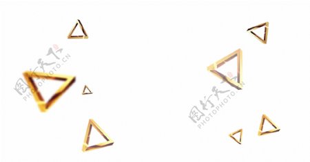 金色大小三角形透明装饰素材