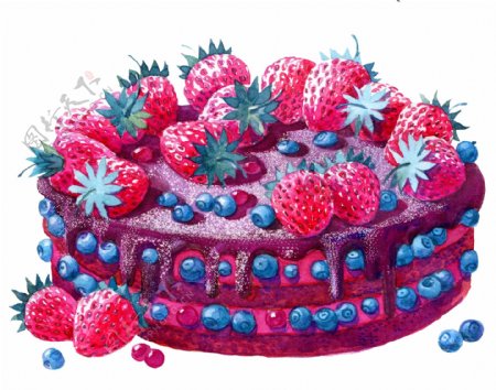 草莓裸蛋糕psd源文件
