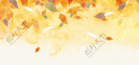 手绘彩色树叶背景