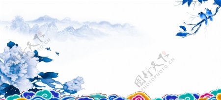 2018新年春节PSD海报banner背景设计