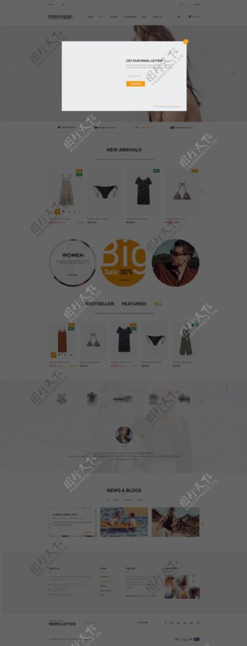 在线服装商城购物网站模板之产品详情窗口