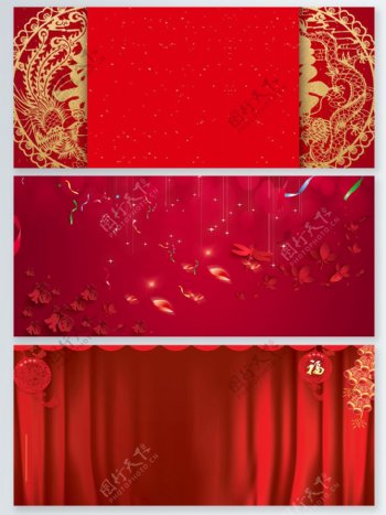 红色新春中国喜庆背景