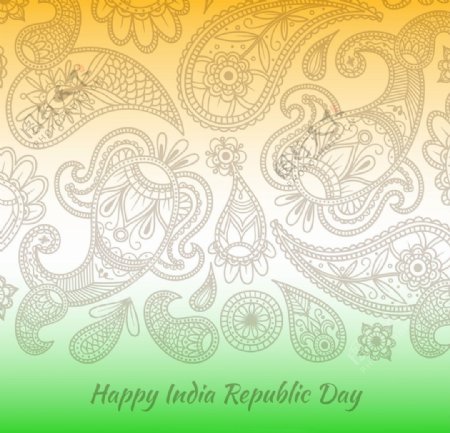 手绘印度共和国日标志