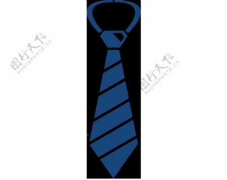 蓝白色条纹商务领带png元素