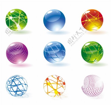 圆形水晶球图标矢量素材