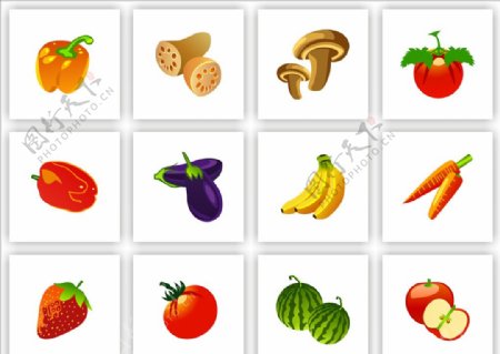 蔬菜水果矢量素材