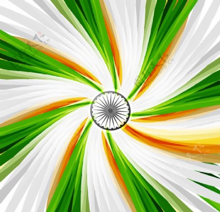 三色漩涡印度国旗