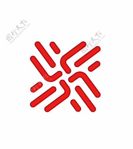 4个火logo旋转动态感科技感线条型红色