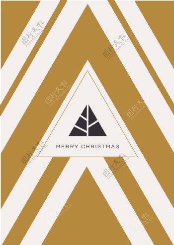 手绘几何设计圣诞节快乐背景矢量素材