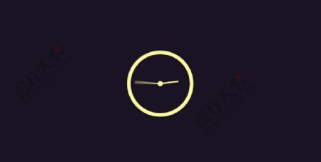 黑色背景时空时间时钟表转动一圈