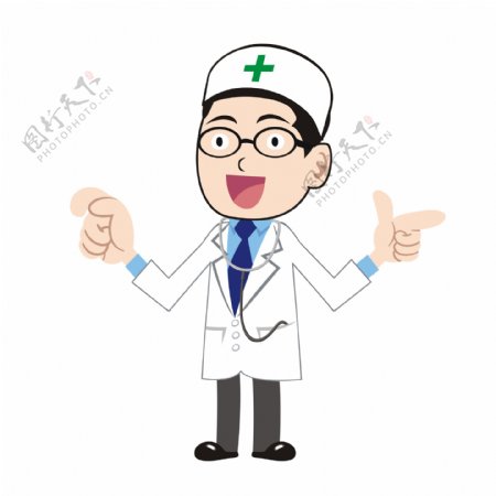 医疗医生卡通可爱风格矢量素材职场人物