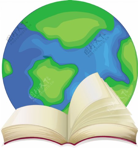 书和地球logo模板