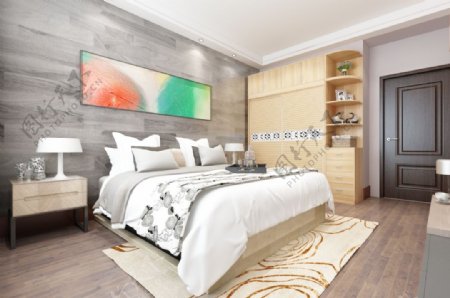 现代简约卧室室内装饰装修效果图