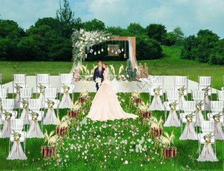 草坪婚礼婚庆效果图设计