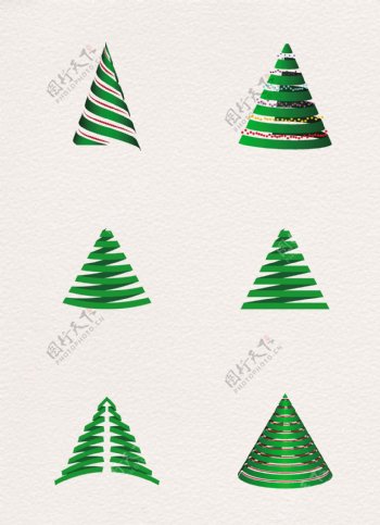 扁平化绿色圣诞树eps素材