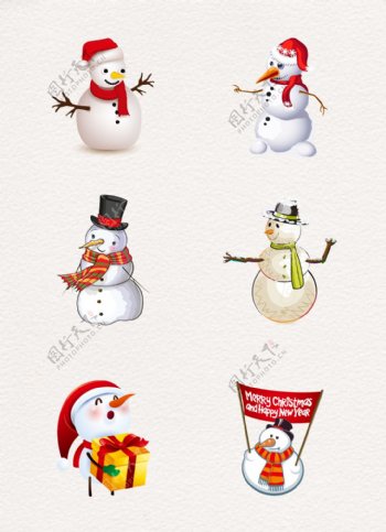 卡通小清新冬季圣诞装扮雪人设计
