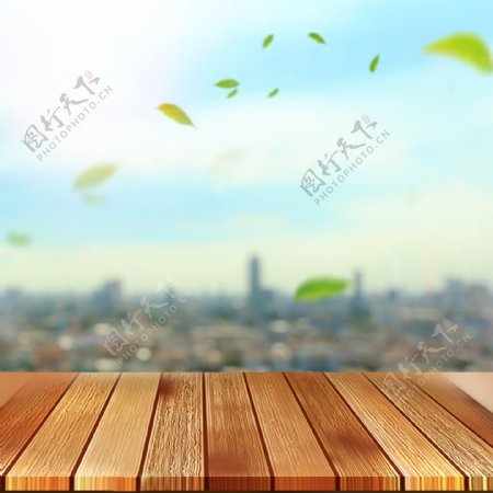 清新风景绿色木板电商淘宝主图