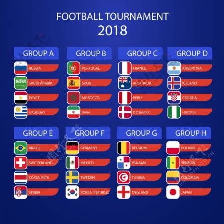 2018足球杯联赛国旗素材设计