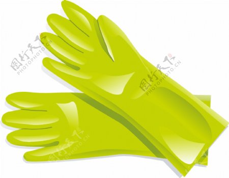 矢量绿色手套元素