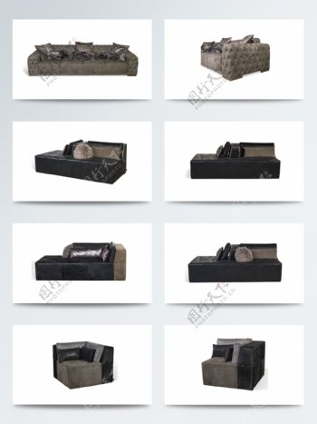 中国风深色系古典沙发图片