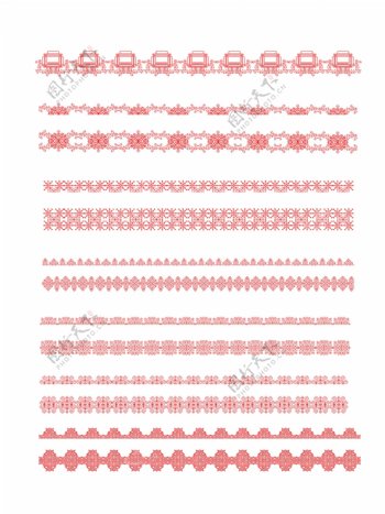 中国风边框之传统红色节庆对称纹理剪纸纹理