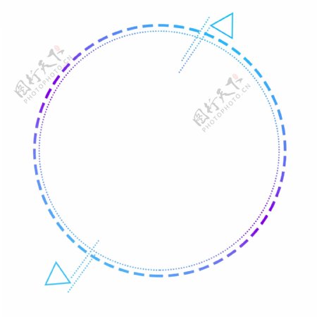 科技边框蓝紫渐变圆形元素设计