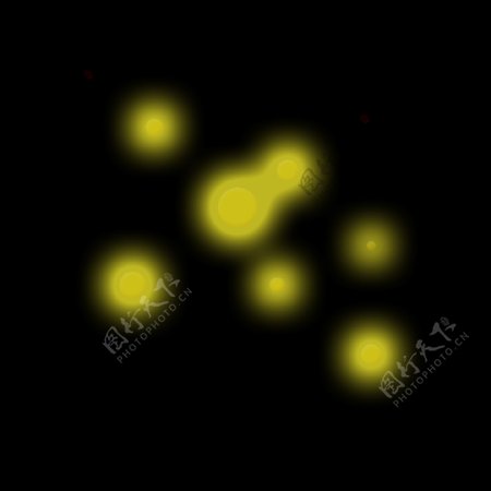 黄色光效素材发光球体唯美商用元素萤火光