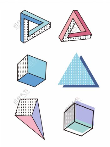 趋势元素孟菲斯可商用几何图案可商用元素