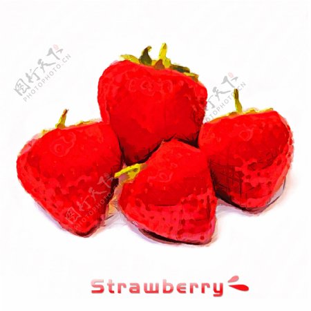 六种手绘草莓原创商用元素
