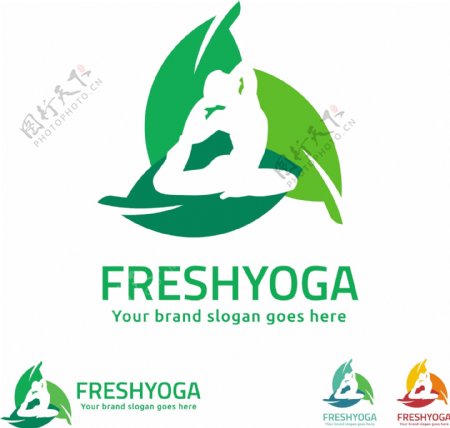 瑜伽舞蹈室logo标志设计