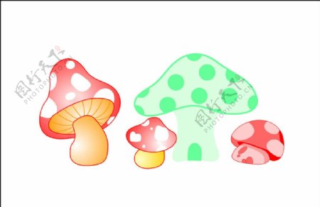 儿童卡通可爱彩色小蘑菇