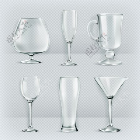 创意玻璃杯设计矢量素材
