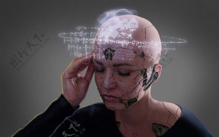 AI科幻机器人思考